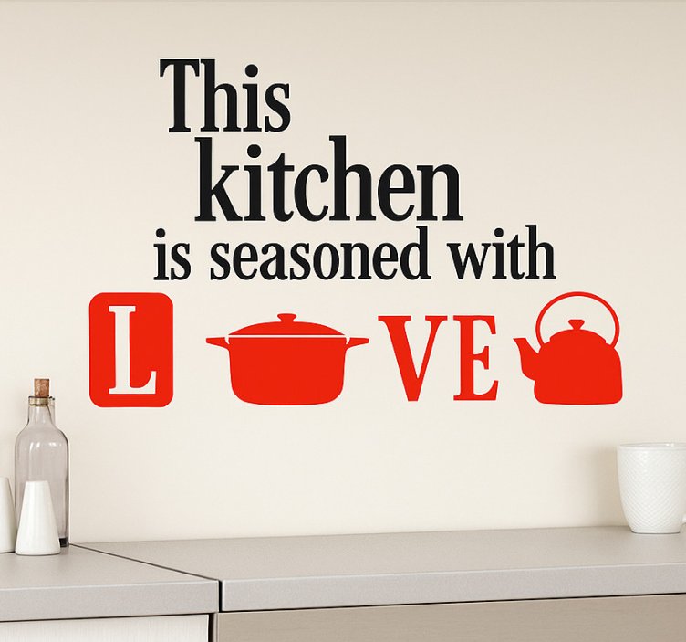 Kitchen infused with love kitchen wall sticker - TenStickers