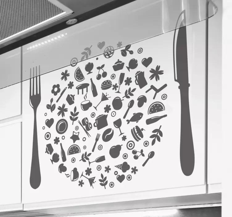 Kitchen Plate Wall Sticker - TenStickers