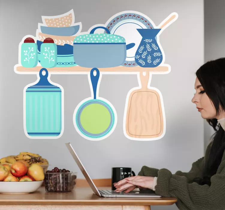 Kitchenware Shelf Display cuisine wall sticker - TenStickers