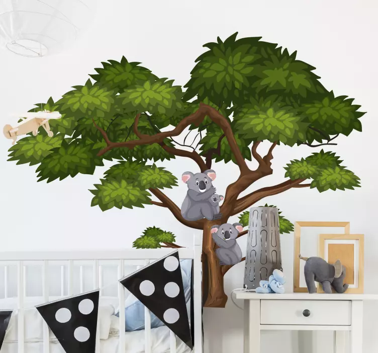 Koalas and tree wall sticker - TenStickers