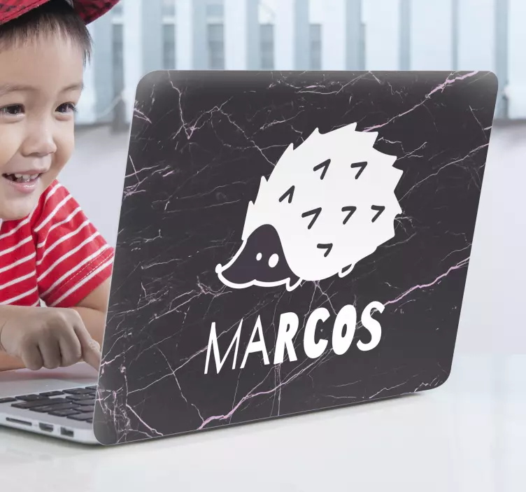 Laptop skin charming hedgehog art - TenStickers