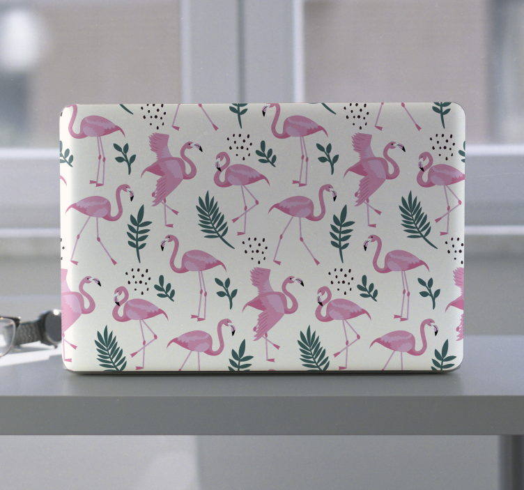 Laptop skin flamingo pattern cover - TenStickers