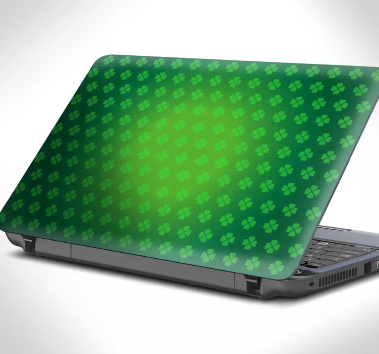 Laptop skin green clover design - TenStickers