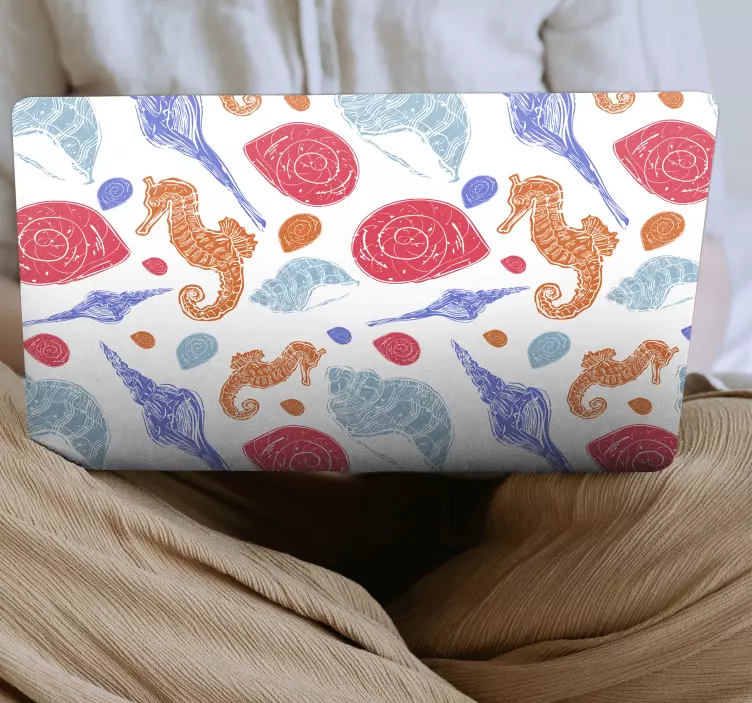 Laptop skin seahorse shell designs - TenStickers