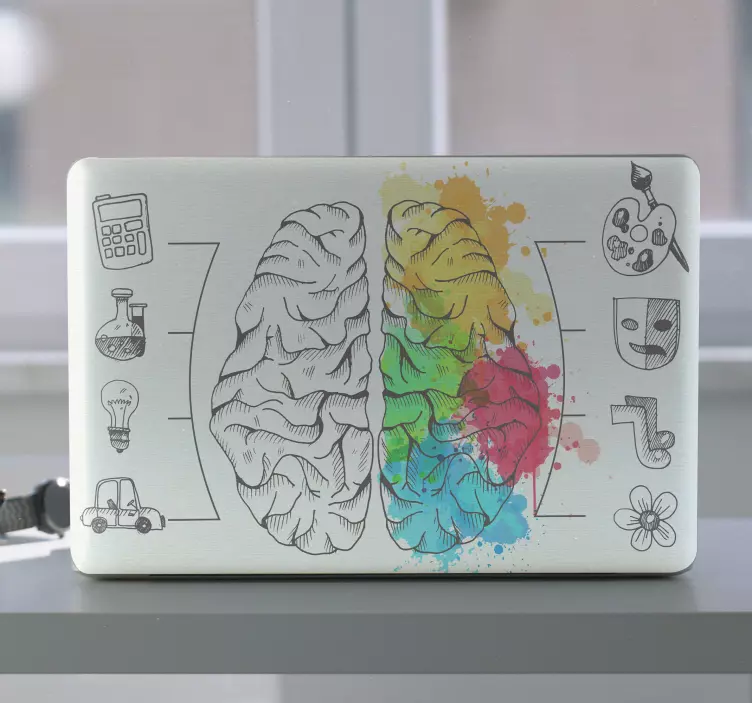 Laptop skin vibrant brain concept - TenStickers