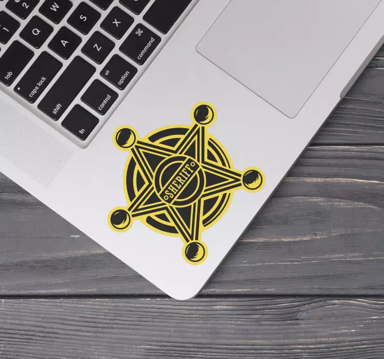 Laptop sticker sheriff star badge sticker - TenStickers