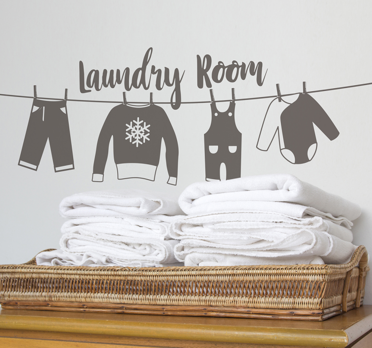 Laundry decorative home text wall sticker - TenStickers