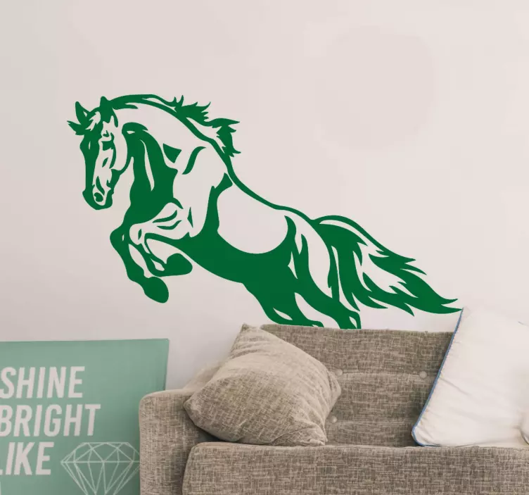 Leaping Horse Silhouette cat sticker - TenStickers