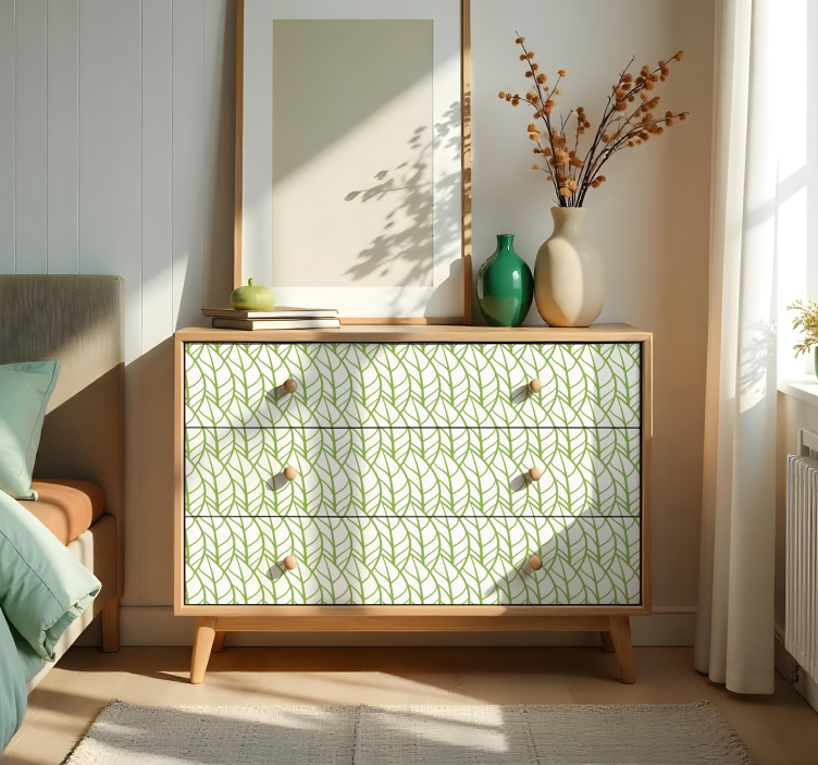 leaves pattern furniture sticker - TenStickers