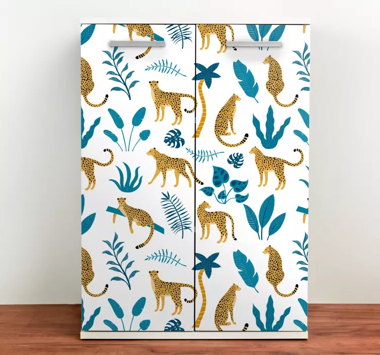 Leopard plant pattern furniture sticker - TenStickers