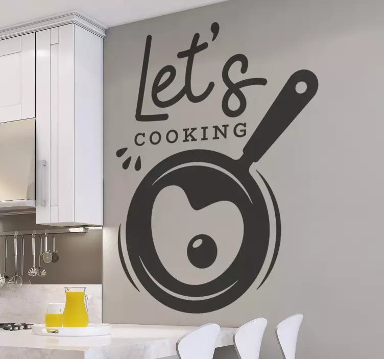 LET'S COOKING cuisine wall sticker - TenStickers