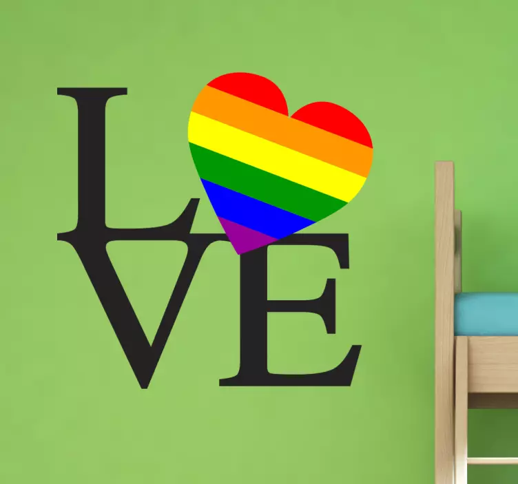 LGBT Rainbow Love Wall Sticker - TenStickers