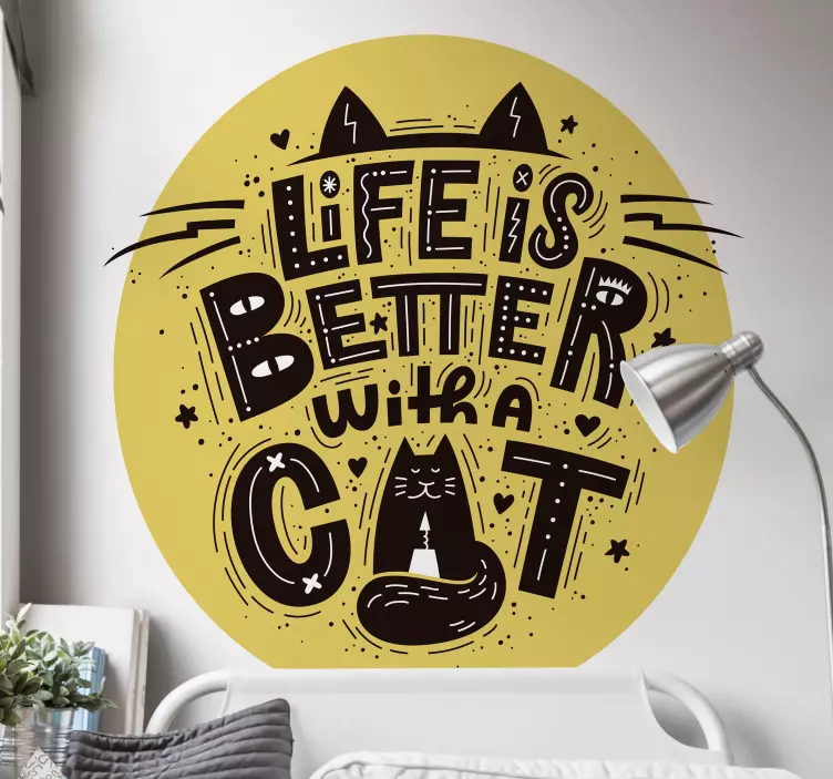 Life Is Better With Cat cat sticker - TenStickers