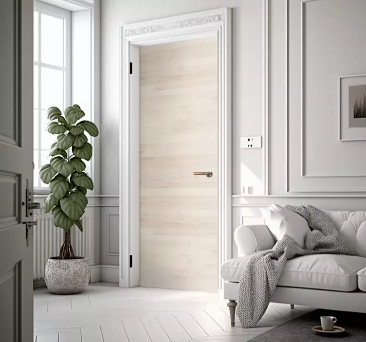 Light wood door sticker - TenStickers