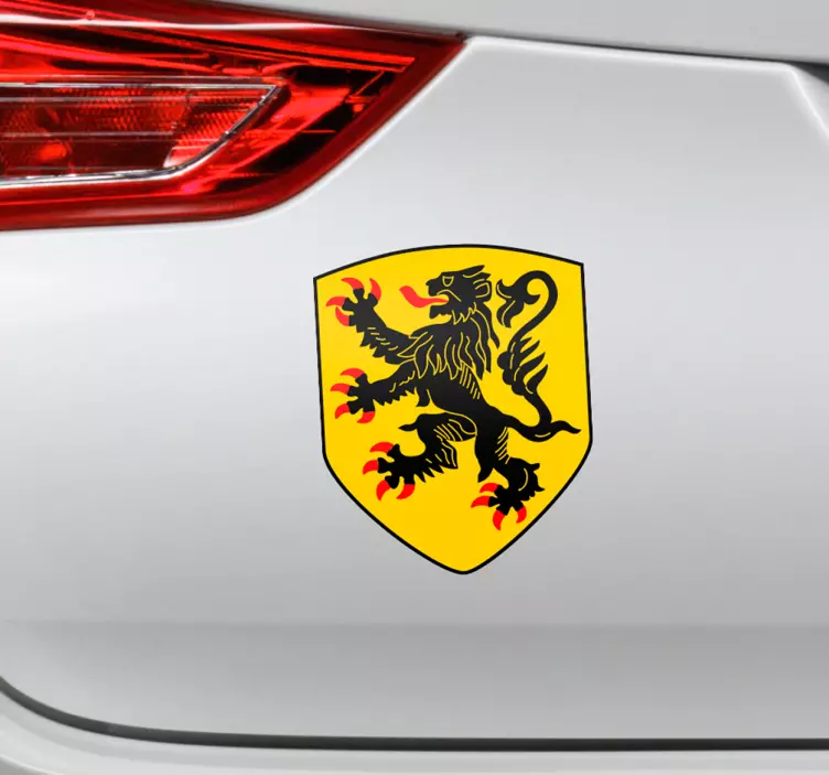 Lion Flemish flag Car Sticker - TenStickers
