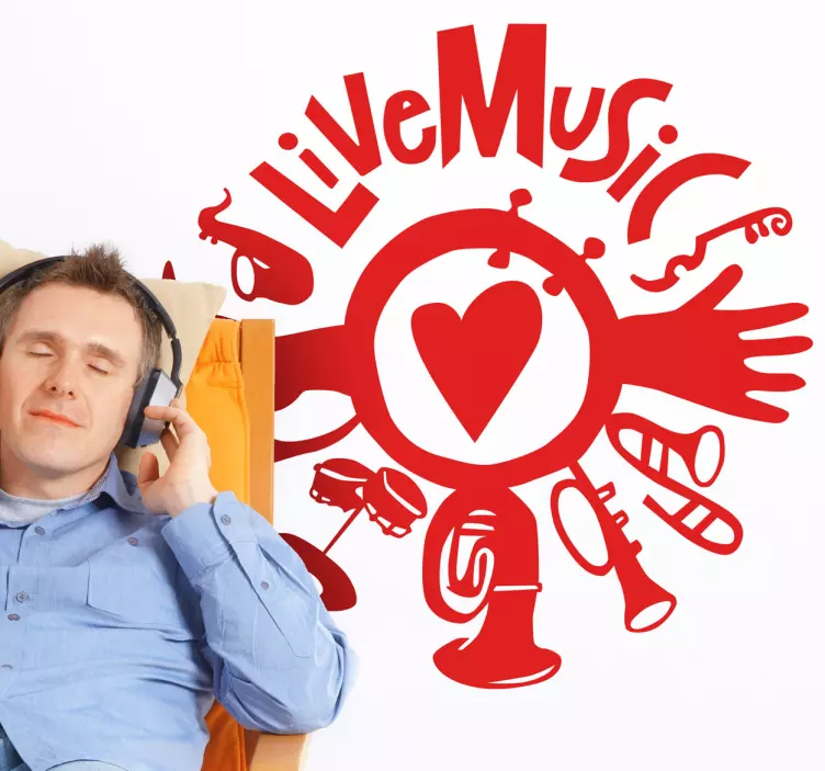 Live Music Decorative Sticker - TenStickers