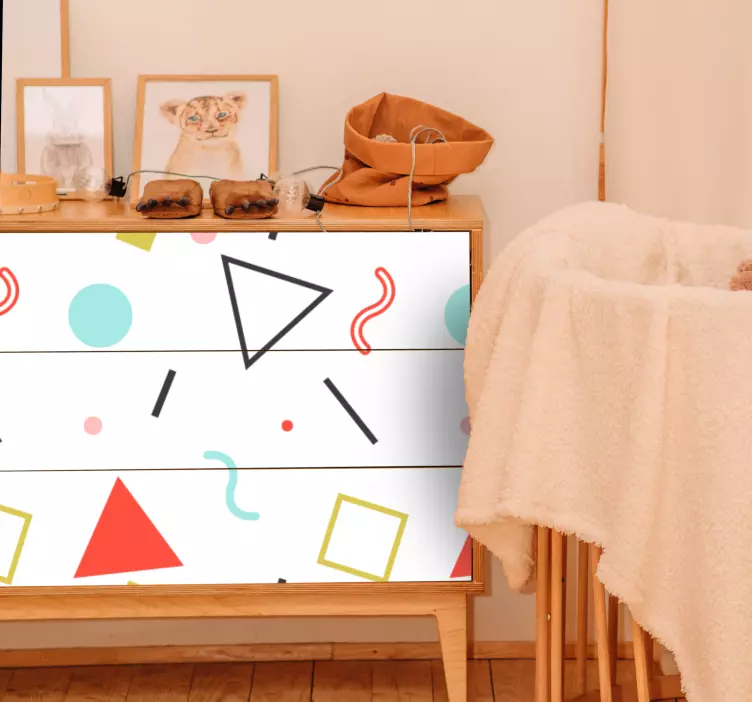 Furniture sticker with vibrant geometric shapes - TenStickers