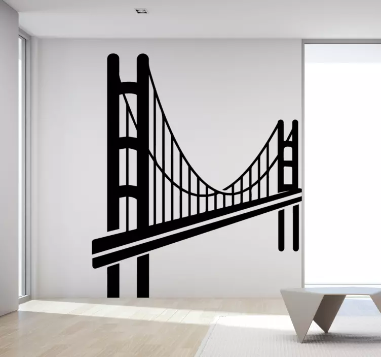 Location sticker bridge silhouette design - TenStickers