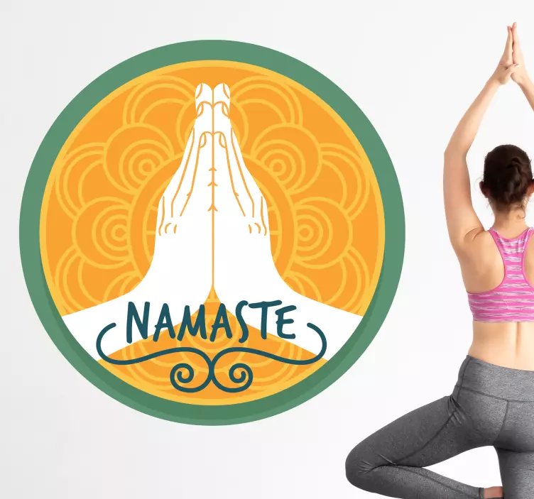 Location sticker namaste hand symbol - TenStickers