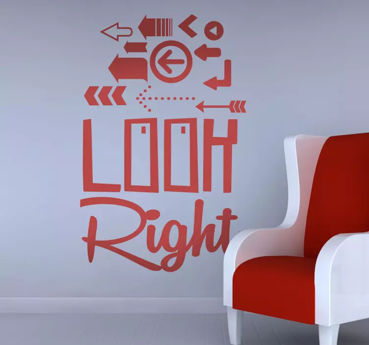 Look Right Wall Sticker - TenStickers