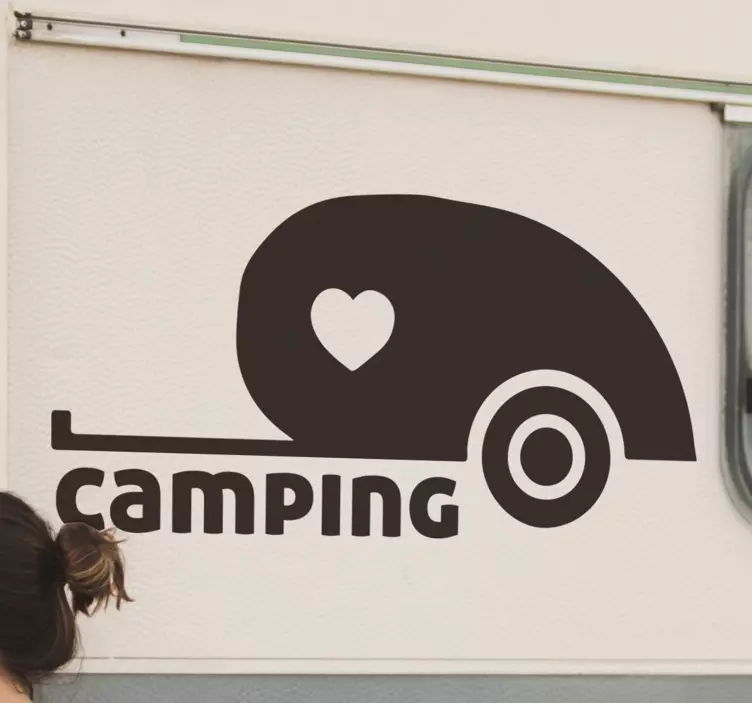 Heart camping caravan Sticker - TenStickers