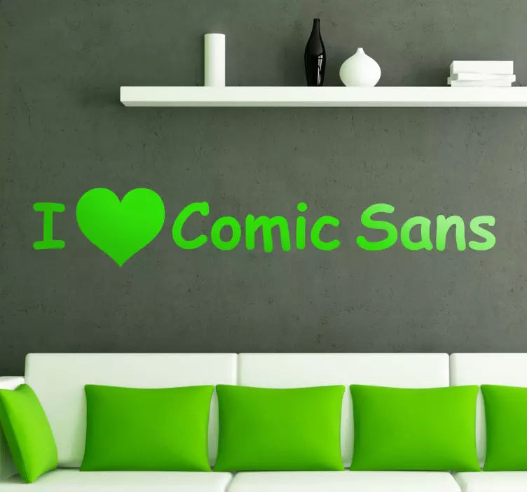 Love Comic Sans Wall Sticker - TenStickers