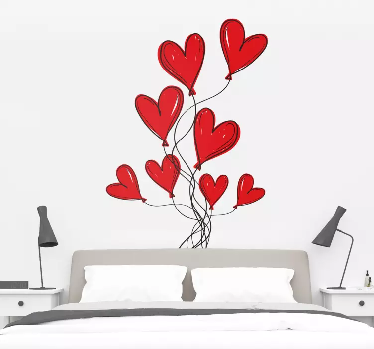 Love Hearts Sticker for Headboard - TenStickers