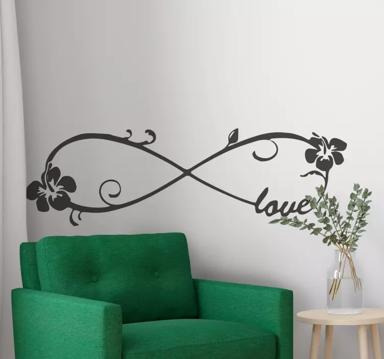 Love sticker infinity floral design - TenStickers