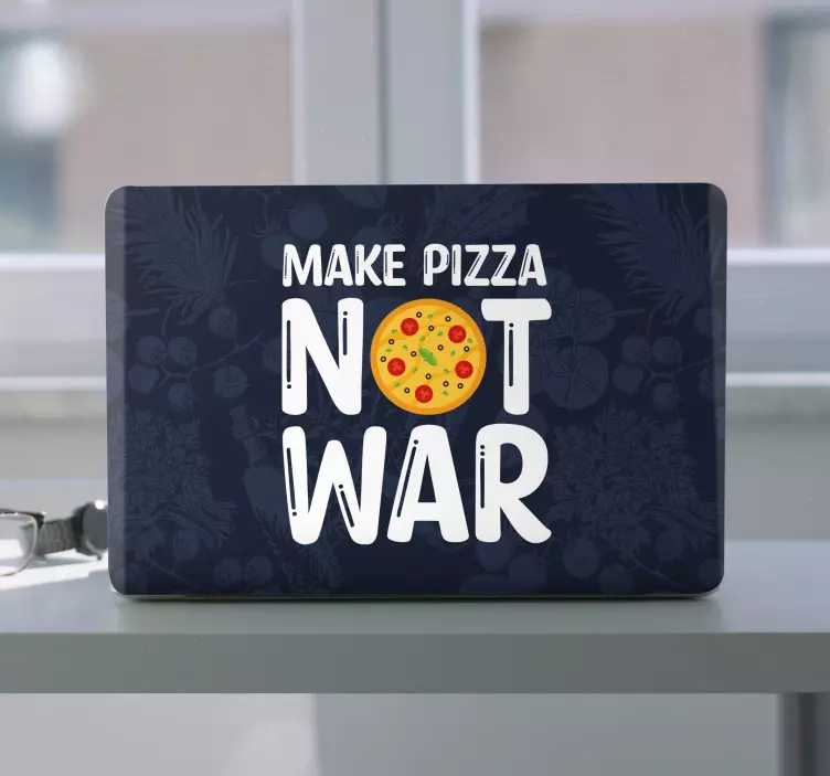 Make pizza not war laptop skin - TenStickers