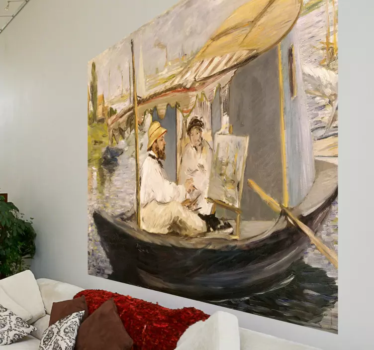 Manet Boat Painting Sticker - TenStickers