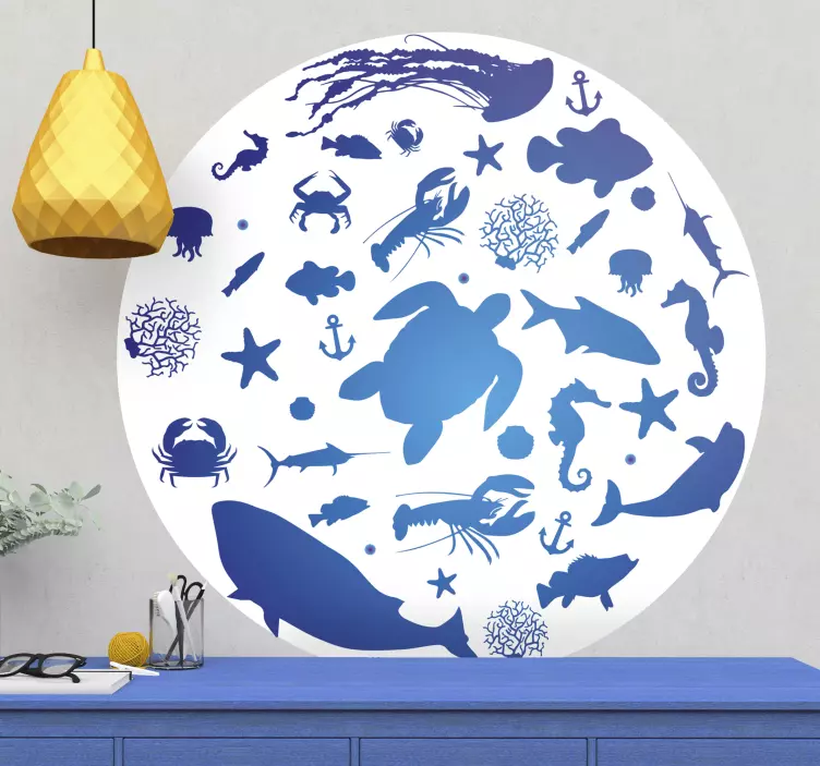 Marine Life Patterns fish sticker - TenStickers