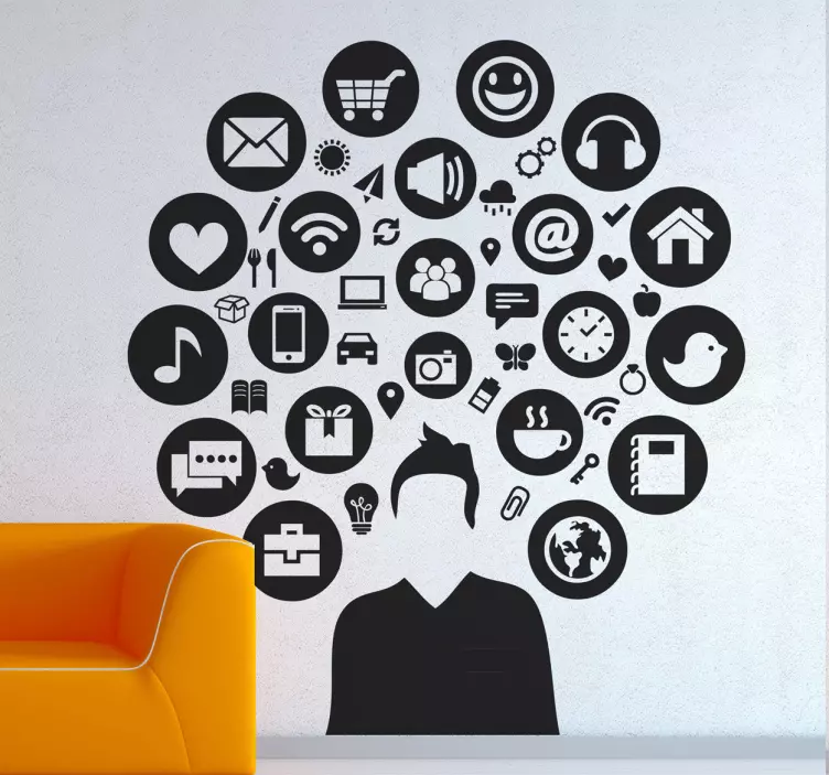 Media Man Decal - TenStickers