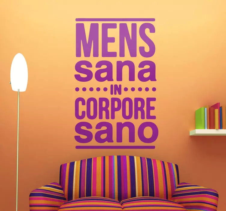 Mens Sana In Corpore Sano Text Sticker - TenStickers