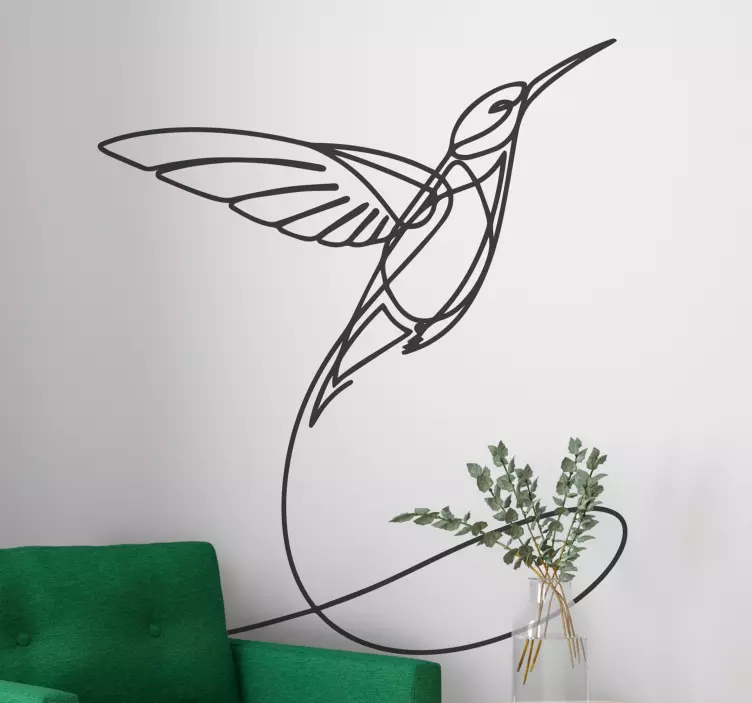 Minimalist Hummingbird Silhouette bird sticker - TenStickers