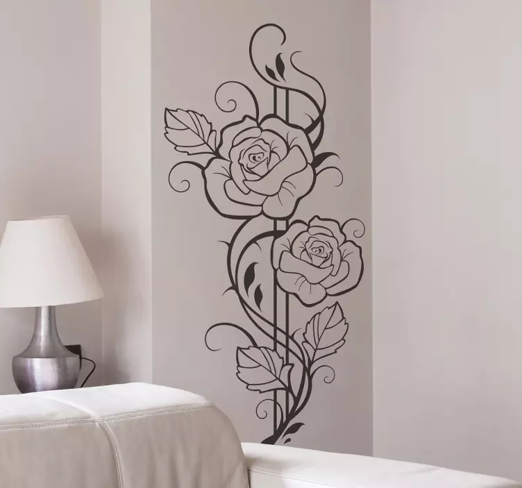 Modern Roses Wall Sticker - TenStickers