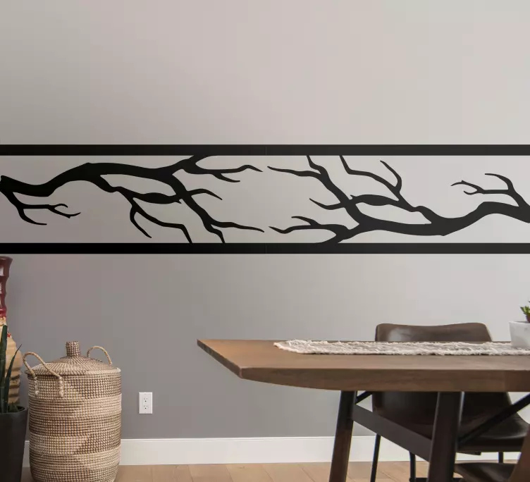 Monocolor tree branches wall border decal - TenStickers