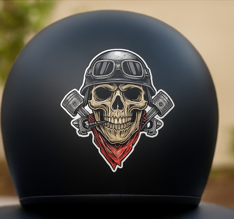 Motorbike skeleteon design motorcycle sticker - TenStickers