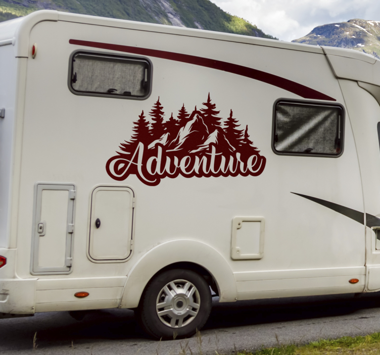Mountain adventure campervan decal - TenStickers