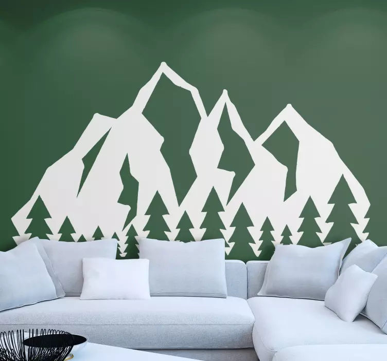 Mountain Landscape Outline nature wall sticker - TenStickers