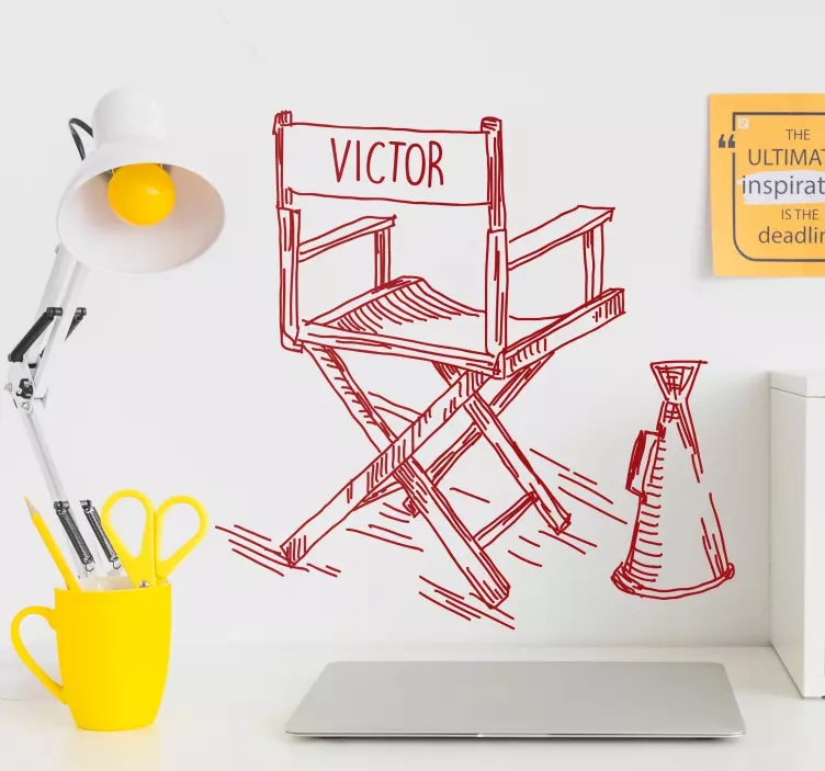 Movie Director Chair Personalised Sticker - TenStickers