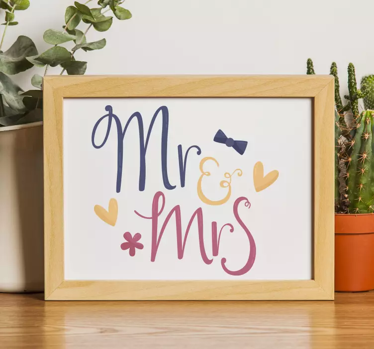 Mr and Mrs Design wedding sticker - TenStickers