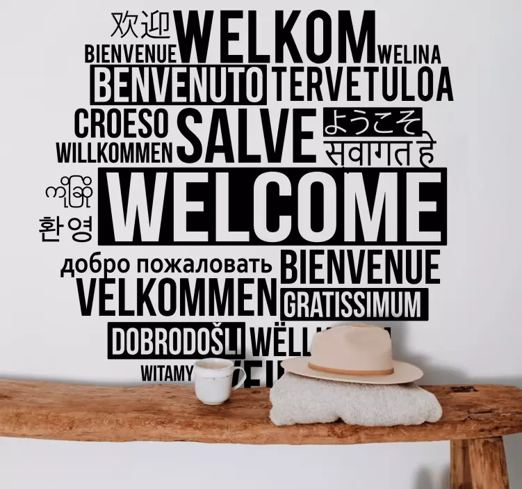 Multilingual welcome message wall stickers quotes - TenStickers
