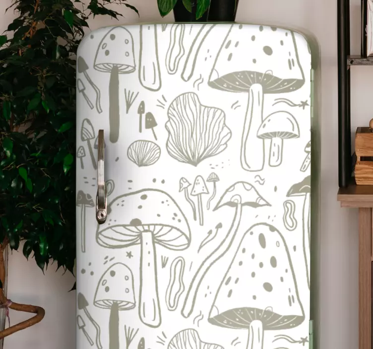 Mushroom elegant motif fridge sticker - TenStickers