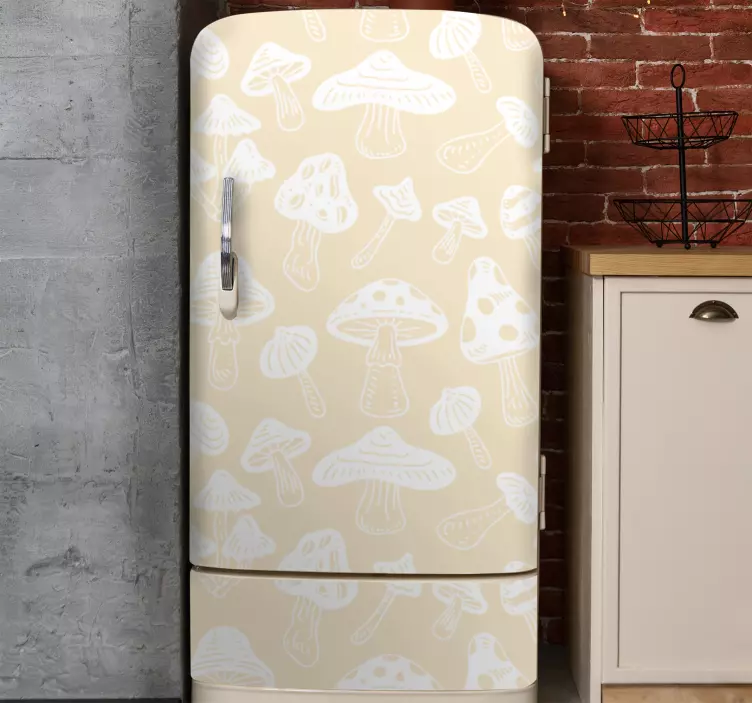 Mushroom Pattern fridge sticker - TenStickers