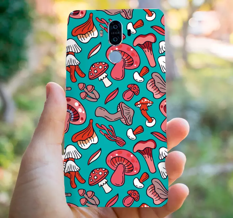 Mushroom Patterns huawei sticker - TenStickers