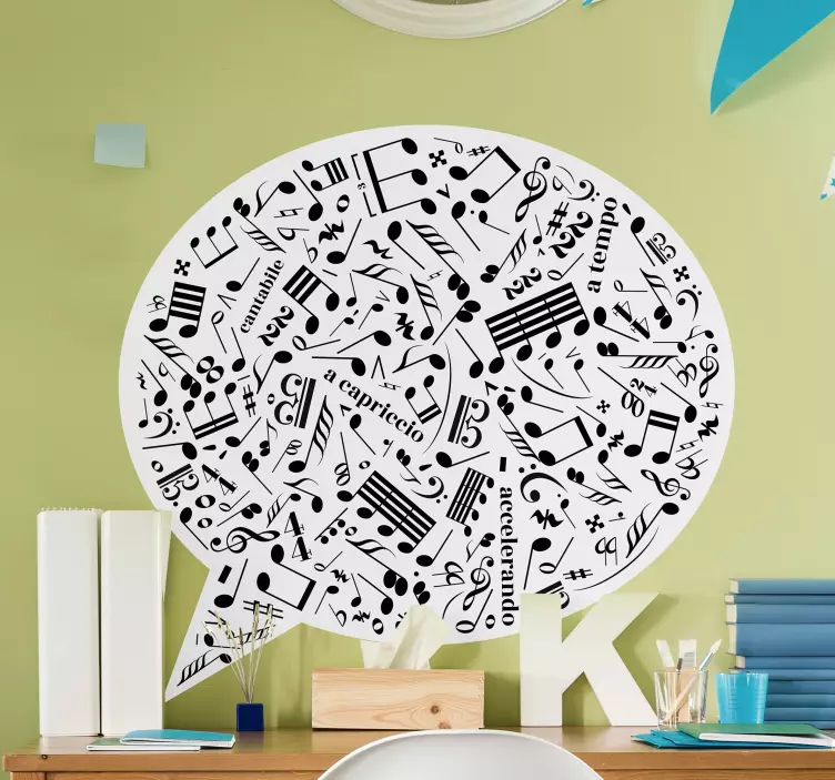 Musical Note Patterns music stickers - TenStickers
