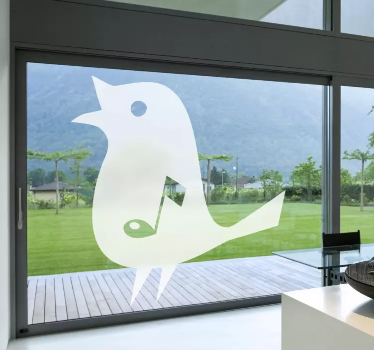Musical Note Songbird Window Sticker - TenStickers