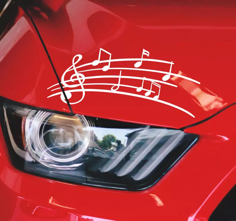 Music notes musical theme car sticker - TenStickers