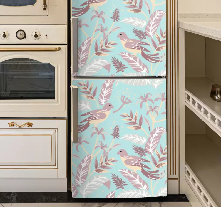 Nature Inspired Birds fridge sticker - TenStickers