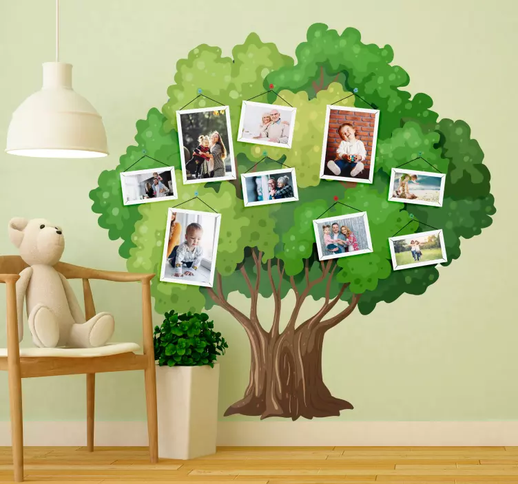 Nature wall sticker family photo tree - TenStickers